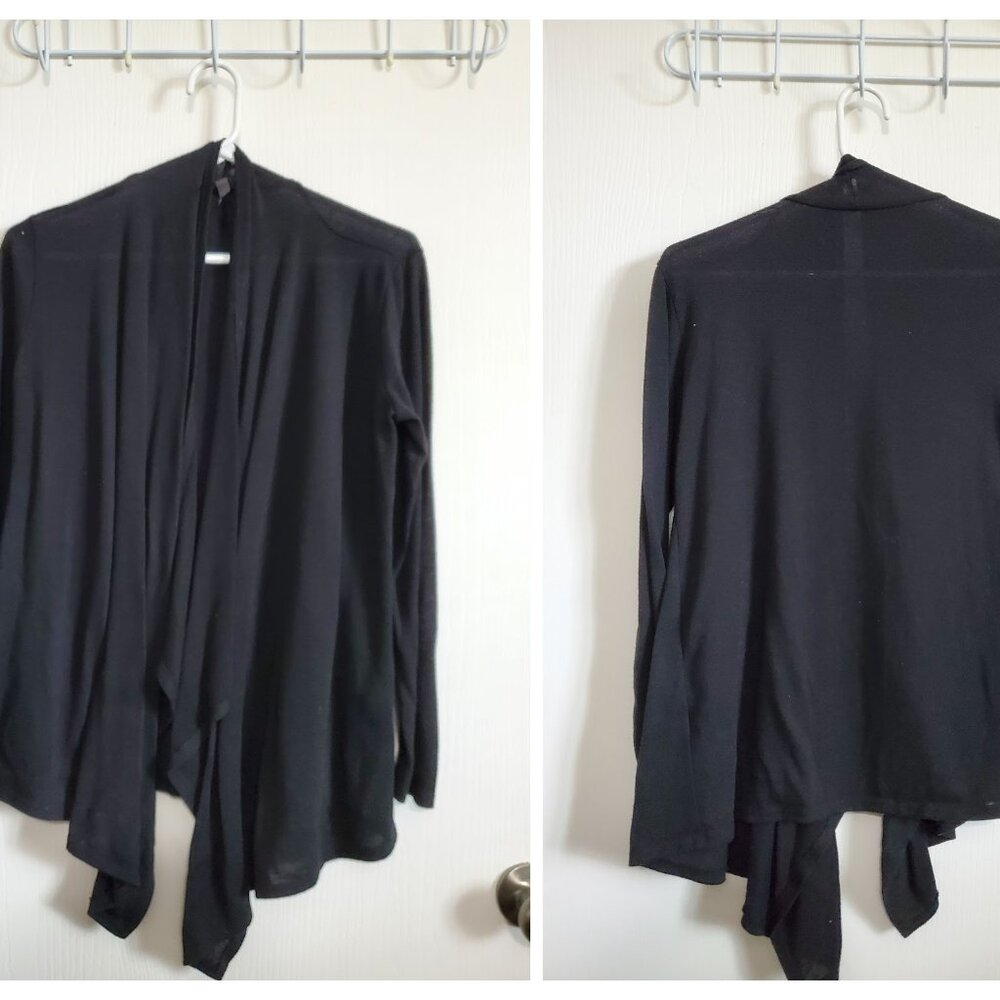black lightweight open front cardigan